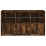 Sideboard with smoked oak LED lights 181.5x37x100 cm by , Sideboards - Ref: Foro24-3209153, Price: 280,67 €, Discount: %