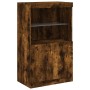 Sideboard with smoked oak LED lights 181.5x37x100 cm by , Sideboards - Ref: Foro24-3209153, Price: 280,67 €, Discount: %