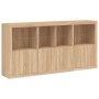 Sideboard with LED lights Sonoma oak 202x37x100 cm by , Sideboards - Ref: Foro24-3209158, Price: 285,99 €, Discount: %