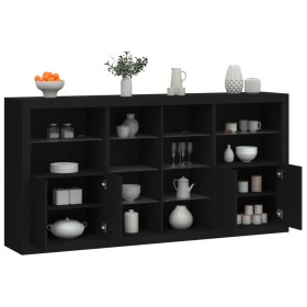 Sideboard with black LED lights 202x37x100 cm by , Sideboards - Ref: Foro24-3209185, Price: 266,99 €, Discount: %