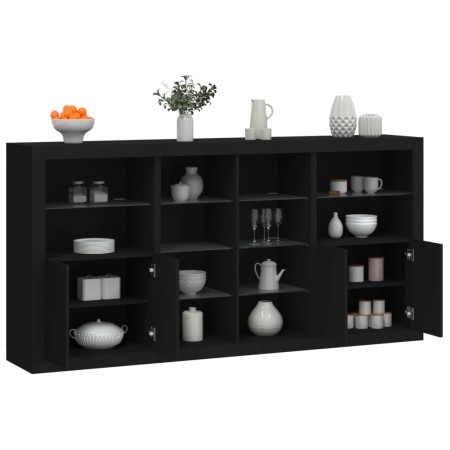 Sideboard mit schwarzen LED-Leuchten 202x37x100 cm von , Sideboards - Ref: Foro24-3209185, Preis: 282,72 €, Rabatt: %