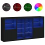 Sideboard with black LED lights 202x37x100 cm by , Sideboards - Ref: Foro24-3209185, Price: 282,72 €, Discount: %