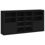 Sideboard with black LED lights 202x37x100 cm by , Sideboards - Ref: Foro24-3209185, Price: 282,72 €, Discount: %