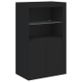 Sideboard with black LED lights 202x37x100 cm by , Sideboards - Ref: Foro24-3209185, Price: 282,72 €, Discount: %