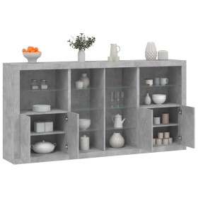 Sideboard with LED lights in concrete gray 202x37x100 cm by , Sideboards - Ref: Foro24-3209187, Price: 252,12 €, Discount: %