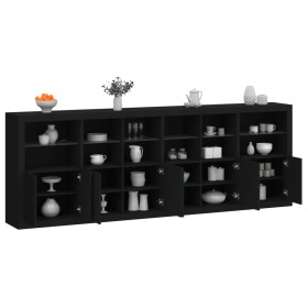 Black sideboard with LED lights 283x37x100 cm by , Sideboards - Ref: Foro24-3209164, Price: 429,39 €, Discount: %