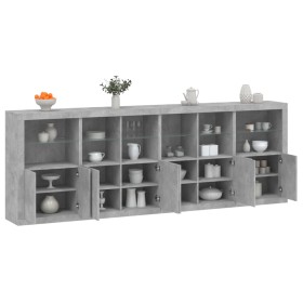 Sideboard mit betongrauen LED-Leuchten 283x37x100 cm von , Sideboards - Ref: Foro24-3209166, Preis: 433,81 €, Rabatt: %