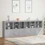 Sideboard mit betongrauen LED-Leuchten 283x37x100 cm von , Sideboards - Ref: Foro24-3209166, Preis: 420,99 €, Rabatt: %