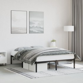 Estructura de cama de metal negro 140x200 cm de , Camas y somieres - Ref: Foro24-373656, Precio: 69,99 €, Descuento: %