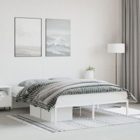 Estructura de cama de metal blanca 150x200 cm de , Camas y somieres - Ref: Foro24-373675, Precio: 86,99 €, Descuento: %