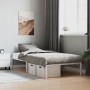 White metal bed frame 100x200 cm by , Beds and slatted bases - Ref: Foro24-373668, Price: 59,44 €, Discount: %