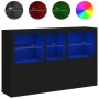 Aparador con luces LED negro 162x37x100 cm de , Aparadores - Ref: Foro24-3209143, Precio: 264,35 €, Descuento: %