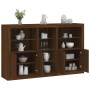 Sideboard with LED lights brown oak 162x37x100 cm by , Sideboards - Ref: Foro24-3209176, Price: 237,80 €, Discount: %