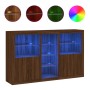 Sideboard with LED lights brown oak 162x37x100 cm by , Sideboards - Ref: Foro24-3209176, Price: 237,80 €, Discount: %