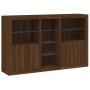 Sideboard with LED lights brown oak 162x37x100 cm by , Sideboards - Ref: Foro24-3209176, Price: 237,80 €, Discount: %