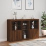 Sideboard with LED lights brown oak 162x37x100 cm by , Sideboards - Ref: Foro24-3209176, Price: 237,80 €, Discount: %