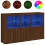 Sideboard with LED lights brown oak 162x37x100 cm by , Sideboards - Ref: Foro24-3209148, Price: 250,00 €, Discount: %