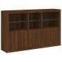 Sideboard with LED lights brown oak 162x37x100 cm by , Sideboards - Ref: Foro24-3209148, Price: 250,00 €, Discount: %