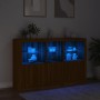 Sideboard with LED lights brown oak 162x37x100 cm by , Sideboards - Ref: Foro24-3209148, Price: 250,00 €, Discount: %