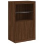 Sideboard with LED lights brown oak 162x37x100 cm by , Sideboards - Ref: Foro24-3209148, Price: 250,00 €, Discount: %