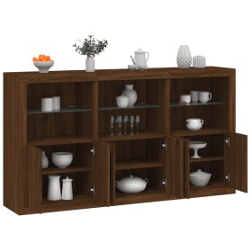 Sideboard with LED lights brown oak 181.5x37x100 cm by , Sideboards - Ref: Foro24-3209155, Price: 260,76 €, Discount: %