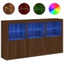 Sideboard with LED lights brown oak 181.5x37x100 cm by , Sideboards - Ref: Foro24-3209155, Price: 266,72 €, Discount: %