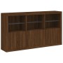 Sideboard with LED lights brown oak 181.5x37x100 cm by , Sideboards - Ref: Foro24-3209155, Price: 266,72 €, Discount: %