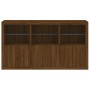 Sideboard with LED lights brown oak 181.5x37x100 cm by , Sideboards - Ref: Foro24-3209155, Price: 266,72 €, Discount: %