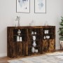 Sideboard with LED lights smoked oak 181.5x37x100 cm by , Sideboards - Ref: Foro24-3209181, Price: 263,18 €, Discount: %