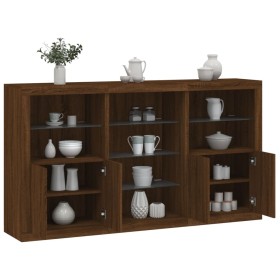 Sideboard mit LED-Leuchten, braune Eiche, 181,5 x 37 x 100 cm von , Sideboards - Ref: Foro24-3209183, Preis: 242,99 €, Rabatt: %