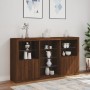 Sideboard mit LED-Leuchten, braune Eiche, 181,5 x 37 x 100 cm von , Sideboards - Ref: Foro24-3209183, Preis: 249,50 €, Rabatt: %