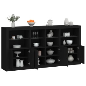 Sideboard mit schwarzen LED-Leuchten 202x37x100 cm von , Sideboards - Ref: Foro24-3209157, Preis: 287,35 €, Rabatt: %