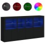 Aparador con luces LED negro 202x37x100 cm de , Aparadores - Ref: Foro24-3209157, Precio: 296,14 €, Descuento: %