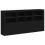 Aparador con luces LED negro 202x37x100 cm de , Aparadores - Ref: Foro24-3209157, Precio: 296,14 €, Descuento: %