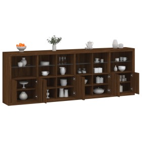 Sideboard with LED lights brown oak 283x37x100 cm by , Sideboards - Ref: Foro24-3209169, Price: 458,92 €, Discount: %