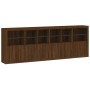 Sideboard with LED lights brown oak 283x37x100 cm by , Sideboards - Ref: Foro24-3209169, Price: 458,92 €, Discount: %