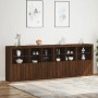 Sideboard with LED lights brown oak 283x37x100 cm by , Sideboards - Ref: Foro24-3209169, Price: 458,92 €, Discount: %