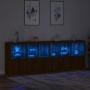 Sideboard with LED lights brown oak 283x37x100 cm by , Sideboards - Ref: Foro24-3209169, Price: 458,92 €, Discount: %