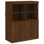 Sideboard with LED lights brown oak 283x37x100 cm by , Sideboards - Ref: Foro24-3209169, Price: 458,92 €, Discount: %