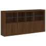 Sideboard with LED lights brown oak 202x37x100 cm by , Sideboards - Ref: Foro24-3209162, Price: 295,78 €, Discount: %