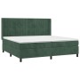 Box spring bed with dark green velvet mattress 200x200 cm by , Beds and slatted bases - Ref: Foro24-3132822, Price: 714,37 €,...