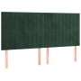 Box spring bed with dark green velvet mattress 200x200 cm by , Beds and slatted bases - Ref: Foro24-3132822, Price: 714,37 €,...