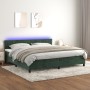 Cama box spring colchón y LED terciopelo verde oscuro 200x200cm de , Camas y somieres - Ref: Foro24-3134546, Precio: 602,01 €...