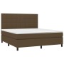 Cama box spring colchón luces LED tela marrón oscuro 160x200cm de , Camas y somieres - Ref: Foro24-3134888, Precio: 595,03 €,...