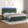 Cama box spring colchón y LED terciopelo verde oscuro 200x200cm de , Camas y somieres - Ref: Foro24-3136266, Precio: 727,78 €...