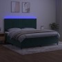 Box spring bed with mattress and LED dark green velvet 200x200cm by , Beds and slatted bases - Ref: Foro24-3136266, Price: 72...