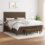 Cama box spring con colchón tela marrón oscuro 160x200 cm de , Camas y somieres - Ref: Foro24-3136768, Precio: 613,08 €, Desc...