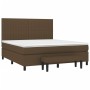 Cama box spring con colchón tela marrón oscuro 160x200 cm de , Camas y somieres - Ref: Foro24-3136768, Precio: 613,08 €, Desc...