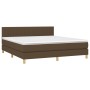 Cama box spring con colchón tela marrón oscuro 180x200 cm de , Camas y somieres - Ref: Foro24-3140796, Precio: 542,65 €, Desc...