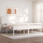 Cama matrimonio personas mayores cabecero madera maciza blanco de , Camas y somieres - Ref: Foro24-3195497, Precio: 218,95 €,...